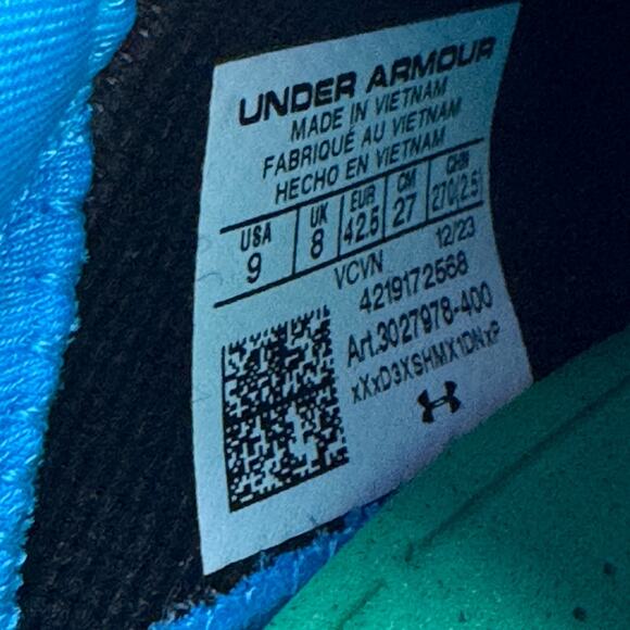 Under Armour Blur Smoke 2.0 MC Suede Mens Size 9 Football Cleats Team Blue - Picture 8 of 9